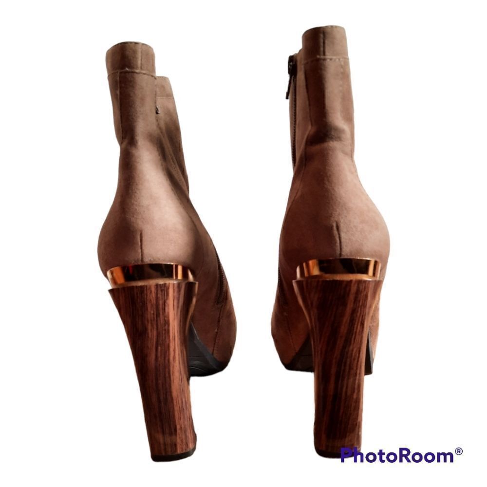 Nine West Avenue Suede Platform Ankle Boots Booties - Picture 4 of 6